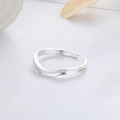 wholesale S925 Silver Cloud Tide Pavilion Fashion Minimalist Da Dongmen Personality Internet-Famous Plain Ring Minimalist Style Niche Versatile Open-End Ring-0-2