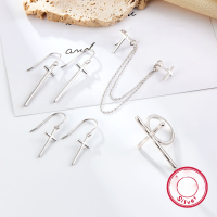 wholesale Metal: S925 Silver Cross Earrings for Women, Gothic Style Ear Hooks, Halloween Jewelry Gift-Style 1 925 silver