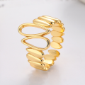 wholesale S925 Sterling Silver Hollow-Out Interlocking Adjustable Two-Tone Ring for Women, Versatile Index Finger Ring-0-3