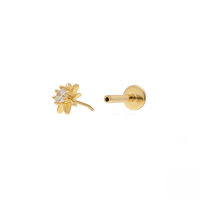 wholesale S925 Sterling Silver 18g Flat Head Push-pin Cartilage Ear Stud, Popular In Europe And America For Ear Piercing-Single gold #10