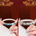 wholesale Sterling Silver Enamel Cloisonné Bracelet for Women, Classical Neo-Chinese Style National Trend Closed Mouth Bangle, Handmade Filigree Enamel Silver Bracelet-0-3