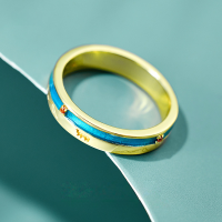 wholesale 925 Sterling Silver Original New Chinese Trendy Ring for Women, Small Niche High-End Drip Enamel Band, Luxury Light Luxury Wholesale Ring-Ring Size 7