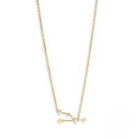 wholesale S925 Sterling Silver New Zodiac Star Pendant Necklace With Zircons, Trendy And Popular-Gold-Taurus 925 silver