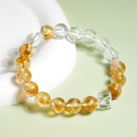 wholesale Metal material stacking bead bracelet pastoral style white sugar crystal citrine bracelet best friend birthday gift wholesale-White sugar crystal bracelet