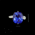 wholesale 925 Silver Gold-Plated Ring with High Carbon Diamond Royal Blue Cushion Shape Gold Star Fashion Jewelry Versatile Women's Ring-0-1