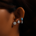 wholesale S925 Sterling Silver Flat-back Push-piercing Exquisite Zircon Earrings, European-american Style-0-1