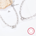 wholesale 925 Sterling Silver Women's Necklace European and American Style Minimalist Cold-toned Chain Necklace Halloween Jewelry Wholesale-0-1