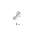 wholesale S925 Sterling Silver Ins Simple Four-Prong Diamond Studded Flat Head Threaded Cartilage Ear Piercing-0-6