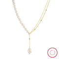 wholesale S925 Sterling Silver 14K Gold Jewelry Wholesale Manufacturer Direct Supply Baroque Pearl Necklace with OT Clasp-0-0