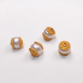 wholesale S925 gold-plated silver natural pearl spacer bead ruyi round platform hand plaque peanut pendant bracelet string DIY semi-finished product-0-5