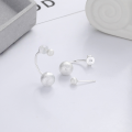 wholesale S925 Silver Korean Version Dongdaemun Ins Style Spherical Brushed Matte Trendy Design Earring Ear Clip-0-1