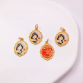 wholesale S925 silver gold-plated DIY semi-finished accessories for necklace bracelet, Ruyi Zhaji Aladdin enamel oil-drop pendant-0-5