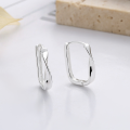 wholesale S925 Sterling Silver European and American Cross-Border Minimalist Twist Ear Clasp Geometric Line Square Circle Small Versatile Earrings-0-0