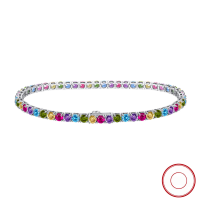 wholesale S925 Sterling Silver Colorful Full Diamond Tennis Bracelet, Fashionable and Versatile, Direct from the Manufacturer-3.0mm, length: 16.5cm, weight: 7.97g