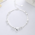 wholesale S925 Sterling Silver Splice-style Crushed Silver Heart Bracelet Exquisite Ins Niche Korean Version Temperament Lady's Jewelry-0-0