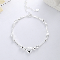 wholesale S925 Sterling Silver Splice-style Crushed Silver Heart Bracelet Exquisite Ins Niche Korean Version Temperament Lady's Jewelry-221S/approx. 7.4g 925 silver