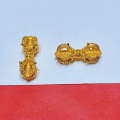 wholesale S925 gold-plated vajra pendant accessory for DIY bracelets and necklaces, pure silver demon-subduing ornament spacer bead-0-8