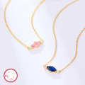 wholesale S925 Silver Necklace, Small and Exquisite High-end Sense Chain, Versatile Colored Zircon Pendant Necklace for Women, Cross-border Hot-selling Wholesale Accessories-0-1