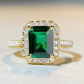 wholesale 18K Gold Plated 925 Sterling Silver Emerald Ring,。-0-0