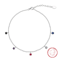 wholesale S925 Sterling Silver Colored Zircon Anklet, Versatile Women's Anklet, Beach Anklet Wholesale-0-4