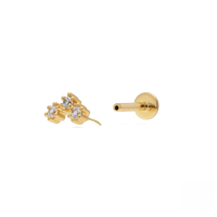 wholesale S925 Sterling Silver 18g Flat Head Push-pin Cartilage Ear Stud, Popular In Europe And America For Ear Piercing-Single gold #1