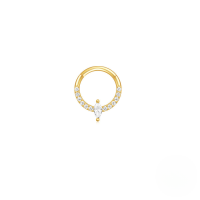 wholesale S925 Sterling Silver Geometric Zircon Cartilage Ear Cuff-Single gold #2