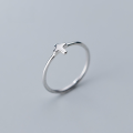 wholesale S925 Sterling Silver Cross Ring for Women, Korean Style, Simple and Fresh, Minimalist Tail Ring J5754-0-0