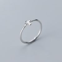 wholesale S925 Sterling Silver Cross Ring for Women, Korean Style, Simple and Fresh, Minimalist Tail Ring J5754-S925 Silver Ring-Hong Kong Code 5