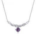 wholesale S925 Sterling Silver New Twist Braided Alexandrite Necklace Minimalist Style Jewelry Wholesale-0-0