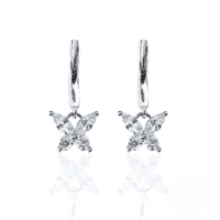 wholesale S925 Sterling Silver Creative Minimalist Butterfly Zircon Ear Cuff,。-Platinum 925 silver