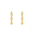 wholesale S925 Sterling Silver Zircon Teardrop Tassel Earrings, French Style-0-0
