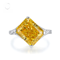 wholesale S925 New Style Pure Silver Inlaid Diamond Radiant Cut 10*12 Yellow Diamond Ice Flower CuttingIns Fashion Style-R478 Yellow Diamond>No. 9