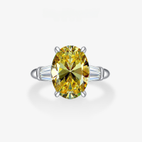 wholesale Platinum, 5ct High Carbon Diamond Oval 10*14-Yellow 10*14; G42【R-0378】 No.7