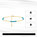 wholesale S925 Sterling Silver Chain with Turquoise Combination Anklet for Women, Niche Design Beach Foot Jewelry Wholesale-0-1