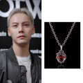 wholesale 925 Silver Chen Weiting Same Style Thorn Rose Pendant Necklace with Ins Red Gemstone-0-0
