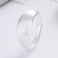 wholesale S925 Sterling Silver European and American Minimalist Geometric Mirror Polished Brushed Plain Ring Single Ring Versatile Open Adjustable Ring-0-0