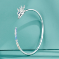 wholesale 【Bfirst】S925 Silver Bracelet for Women, Silver Nine-Colored Deer Bangle Jewelry Wholesale-0-2