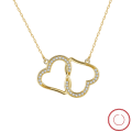wholesale S925 Sterling Silver Cloud-Pull Jewelry Double Heart Twisted Zirconia Collarbone Necklace, Versatile and Elegant, Direct from Manufacturer-0-0