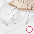 wholesale S925 Sterling Silver Cross Pendant Necklace for Women, Minimalist and Versatile Choker, Light Luxury and Unique High-End Feel-0-2