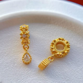 wholesale S925 ancient method silver gold-plated pure silver fittings with micro-set zirconia tassel fringe lily of the valley pendant large hole teardrop drop-0-7