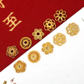 wholesale Antique gold floral crown setting, engraved antique silver S925 sterling silver gold-plated spacer, DIY bracelet bead setting accessory-0-0