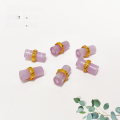 wholesale S925 gold-plated sterling silver natural kunzite barrel bead spacer bead accessory for DIY handmade bracelet and necklace-0-2