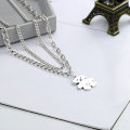 wholesale S925 Sterling Silver Vintage Double-Layer Bear Necklace, Retro Antique Style, Versatile Women's Jewelry for Wholesale-0-0