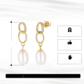 wholesale 925 Sterling Silver Earrings with Zircon and Natural Freshwater Pearl, Korean Fashion Minimalist, Direct from Manufacturer-0-4
