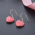 wholesale S925 sterling silver Korean-style Japanese-inspired sweet student earrings, simple and cute red heart earrings for women wholesale-0-0