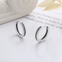 wholesale S925 sterling silver lightweight single-row micro-set zirconia ear cuff earring, versatile daily ins elegant and versatile jewelry-236RM/approx. 2.4g>925 silver