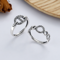 wholesale S925 Sterling Silver Korean-style Pig Nose Individual Circle Link Fashion Trend Street Style Open Ring-0-0