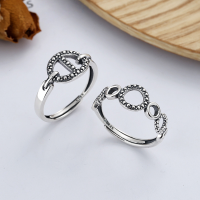 wholesale S925 Sterling Silver Korean-style Pig Nose Individual Circle Link Fashion Trend Street Style Open Ring-YFJ371/B model is approximately 1.93 grams. The opening is adjustable.