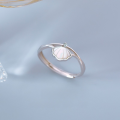 wholesale S925 Sterling Silver Mother of Pearl Shell Women's Ring, Fashionable Minimalist Advanced Niche Design Birthday Gift for Her-0-1