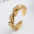 wholesale S925 Sterling Silver Irregular Korean Style Ribbon Bow Wrapped Open Ring Fashion Trendy Personalized Twisted Finger Ring-0-2